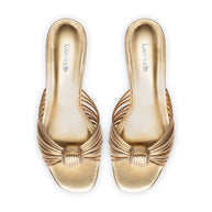 Larroude Valerie Mule In Gold Metallic Leather