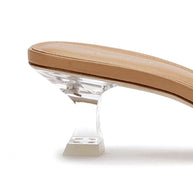 Larroude Vivi Lucite Mule In Tan Leather and Vinyl
