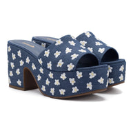 Larroude Miso Platform Sandal In Blue Denim