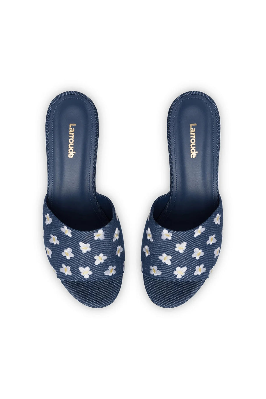Larroude Miso Platform Sandal In Blue Denim