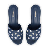 Larroude Miso Platform Sandal In Blue Denim