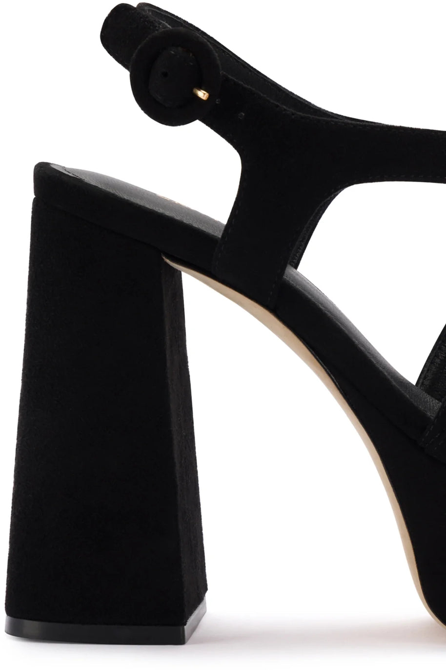 Larroude Bee Sandal In Black Suede