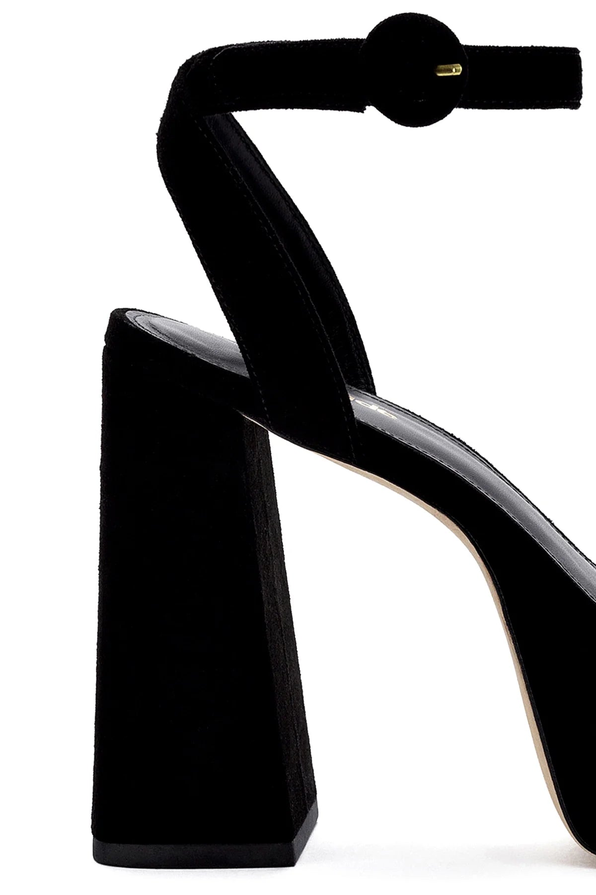 Larroude Dolly Sandal In Black Suede