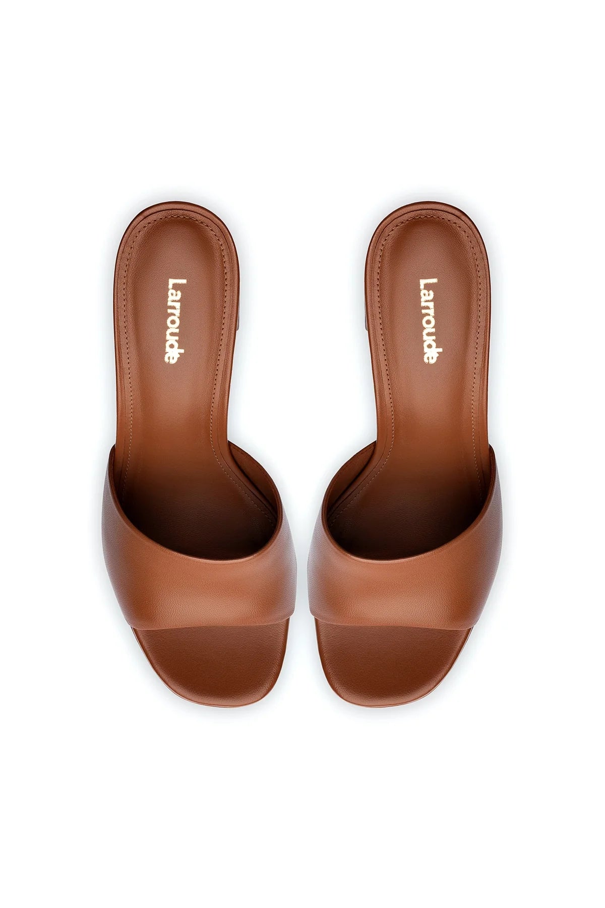 Larroude Dolly Mule In Caramel Leather