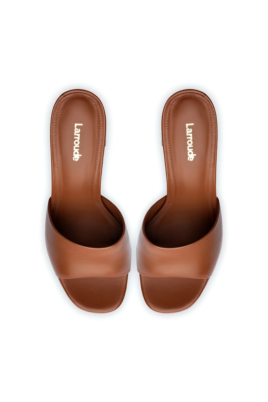 Larroude Dolly Mule In Caramel Leather