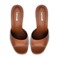 Larroude Dolly Mule In Caramel Leather
