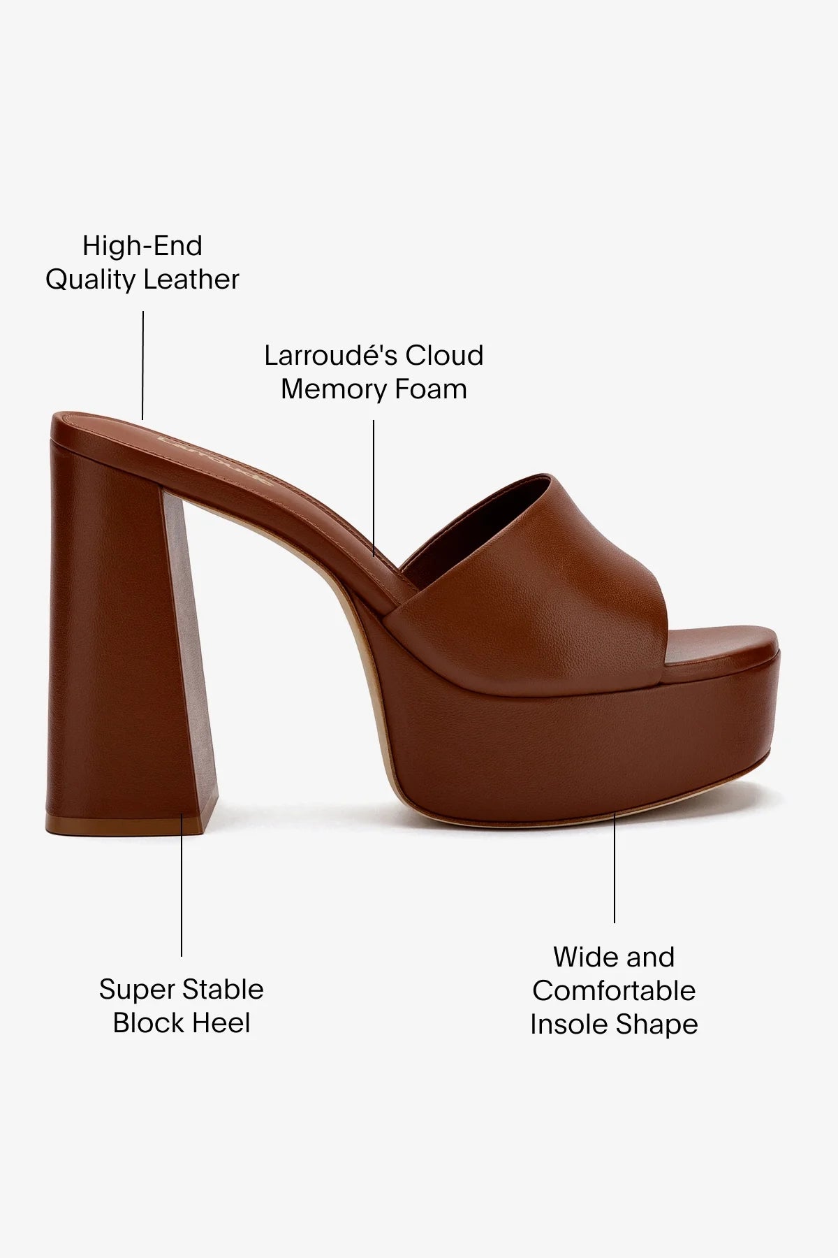 Larroude Dolly Mule In Caramel Leather