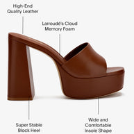 Larroude Dolly Mule In Caramel Leather