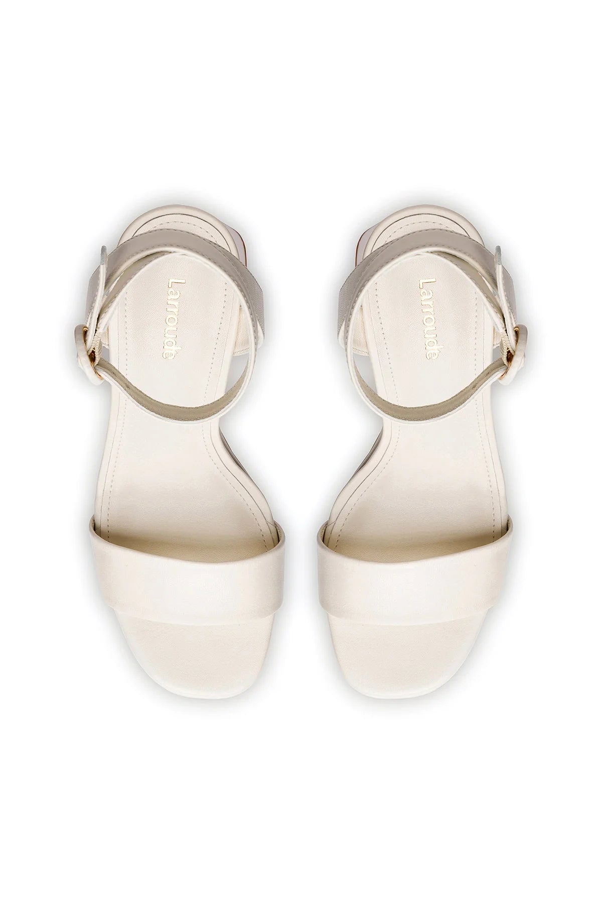 Larroude Dolly Sandal In Ivory Leather