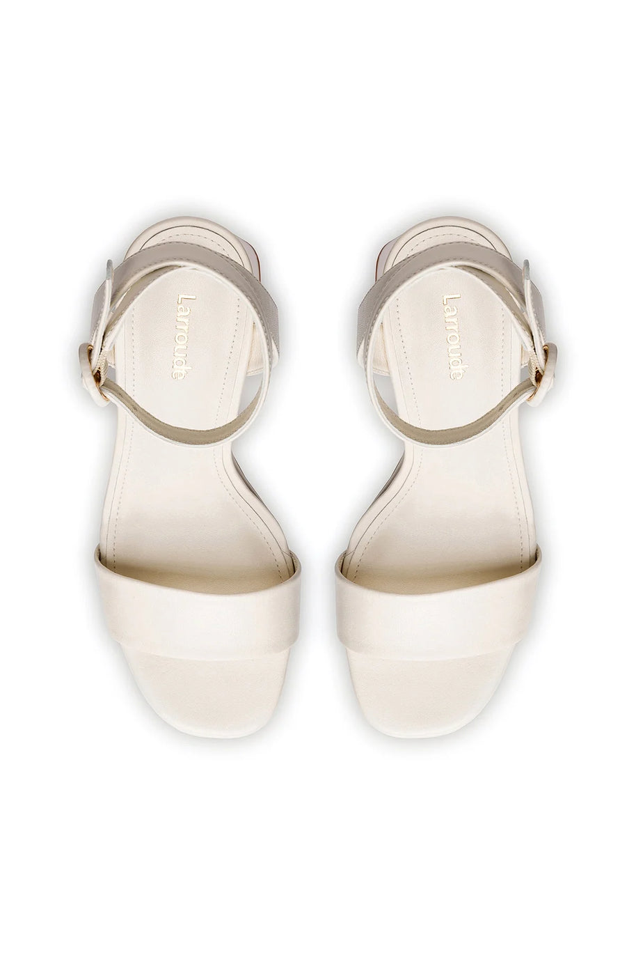 Larroude Dolly Sandal In Ivory Leather