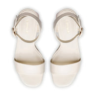 Larroude Dolly Sandal In Ivory Leather