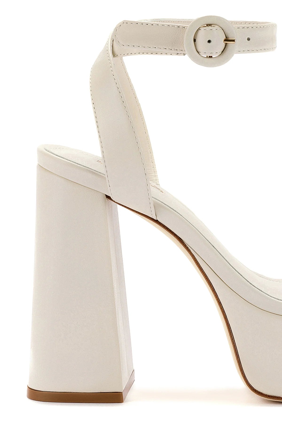 Larroude Dolly Sandal In Ivory Leather