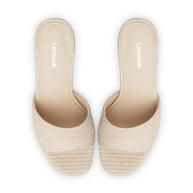 Larroude Dolly Mule In Natural Raffia