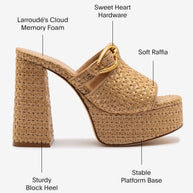Larroude Dolly Verona Mule In Natural Raffia