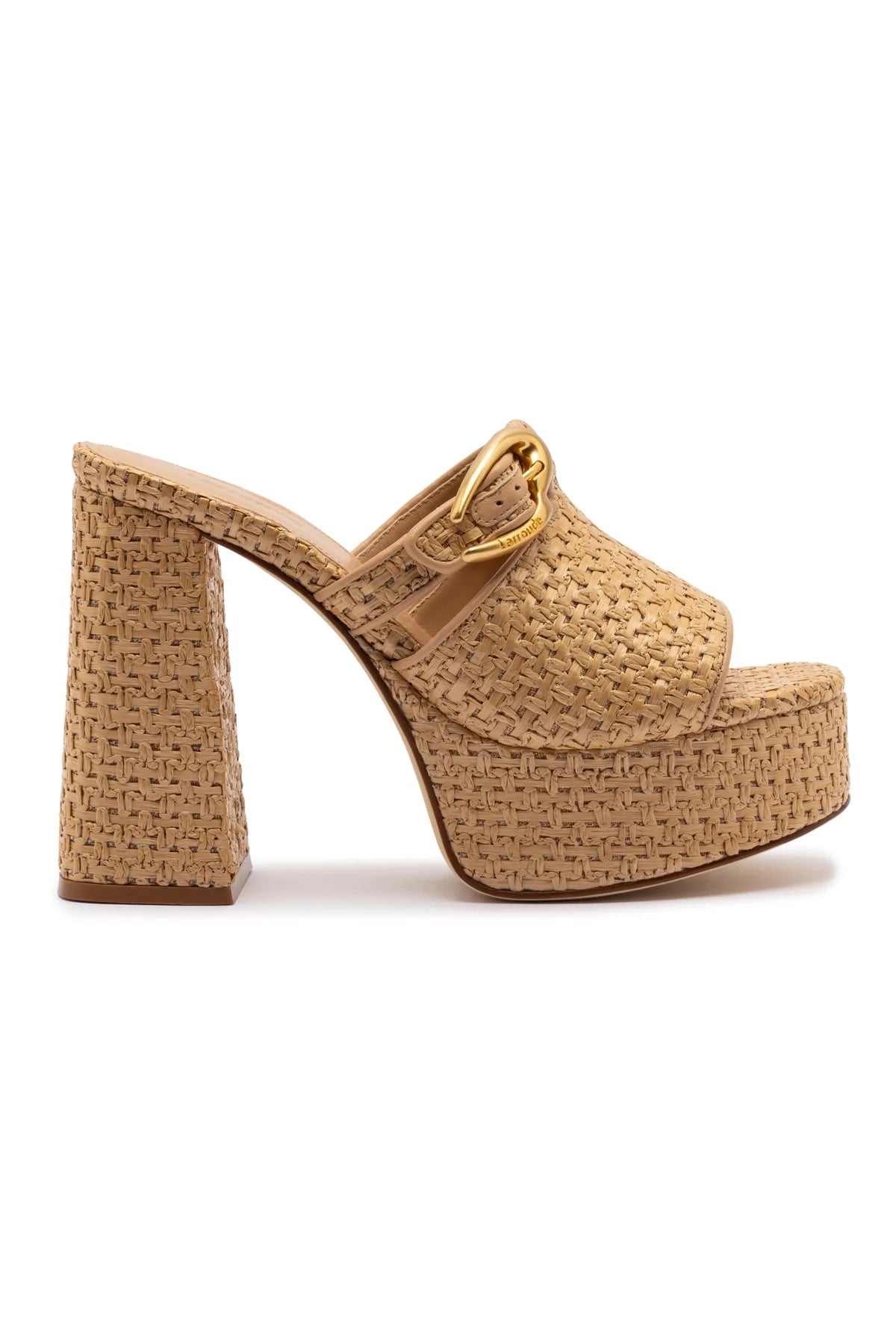 Larroude Dolly Verona Mule In Natural Raffia