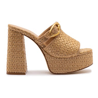 Larroude Dolly Verona Mule In Natural Raffia