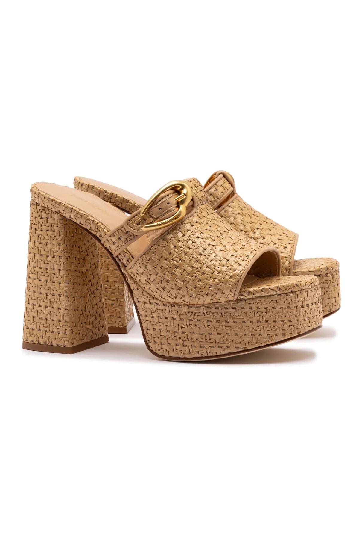 Larroude Dolly Verona Mule In Natural Raffia