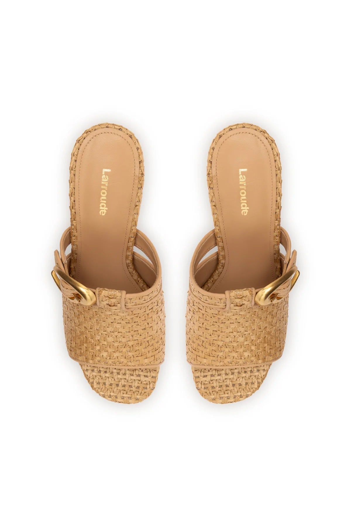 Larroude Dolly Verona Mule In Natural Raffia