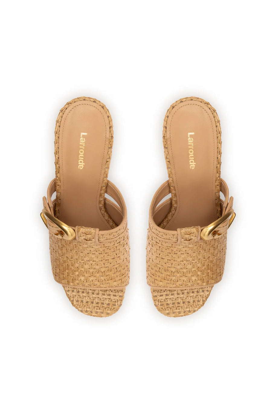Larroude Dolly Verona Mule In Natural Raffia