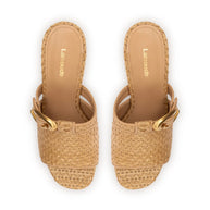 Larroude Dolly Verona Mule In Natural Raffia