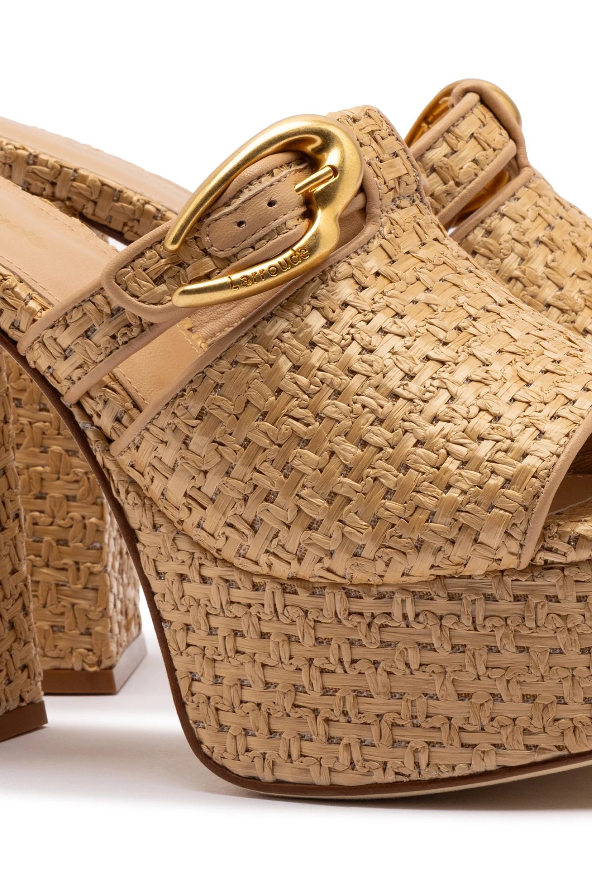Larroude Dolly Verona Mule In Natural Raffia