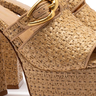Larroude Dolly Verona Mule In Natural Raffia