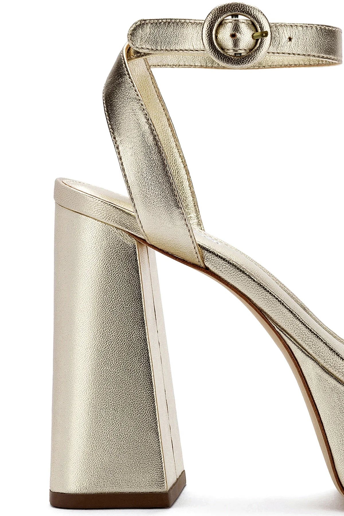 Larroude Dolly Sandal In Gold Metallic Leather