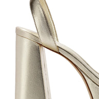 Larroude Dolly Sandal In Gold Metallic Leather
