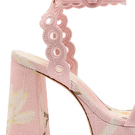 Larroude Dolly Broderie Sandal In Tulip Printed Raffia