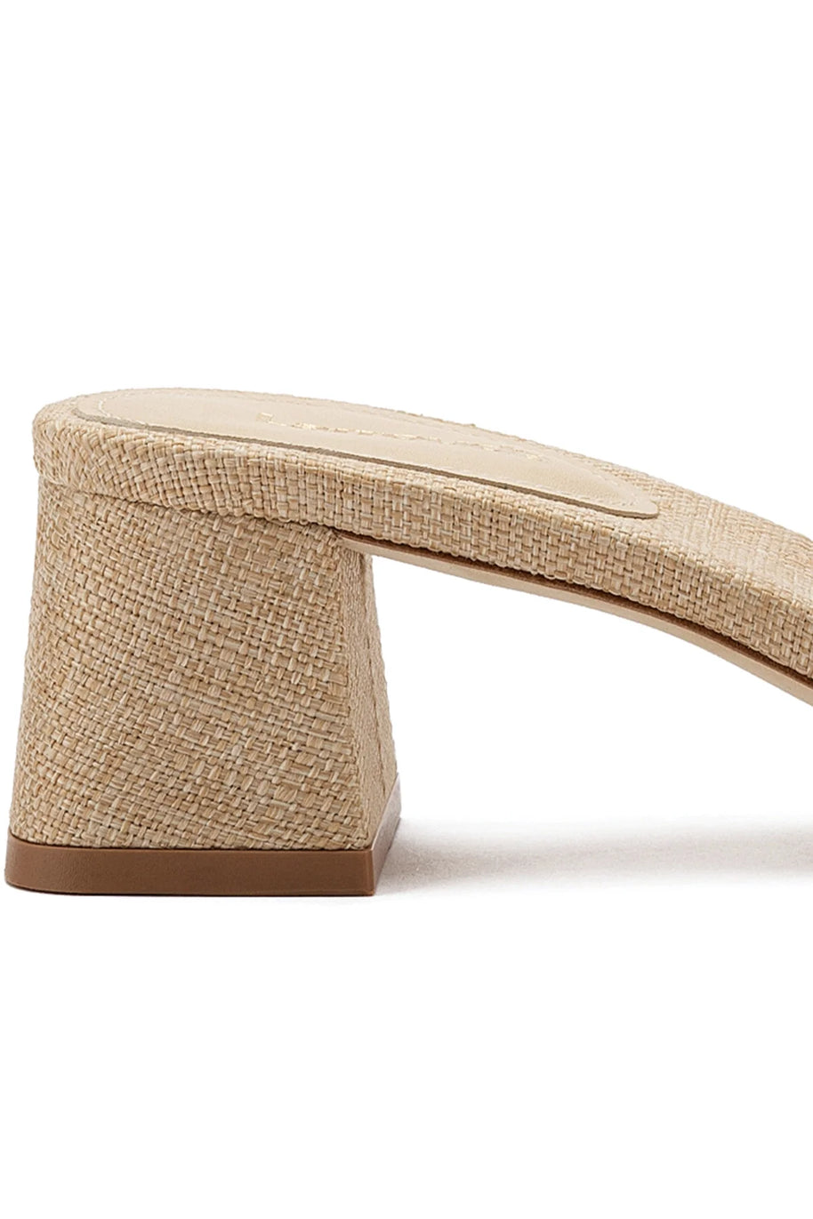 Larroude Brigitte Ruffle Mule In Beige Raffia