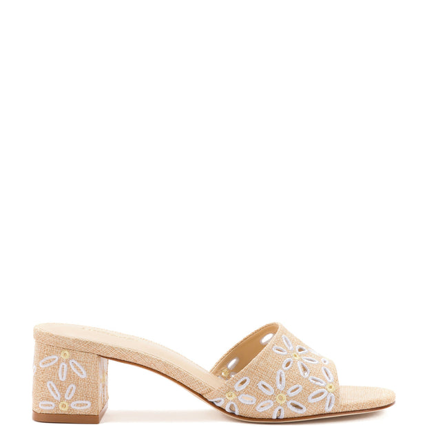 Larroude Brigitte Mule In Beige Raffia