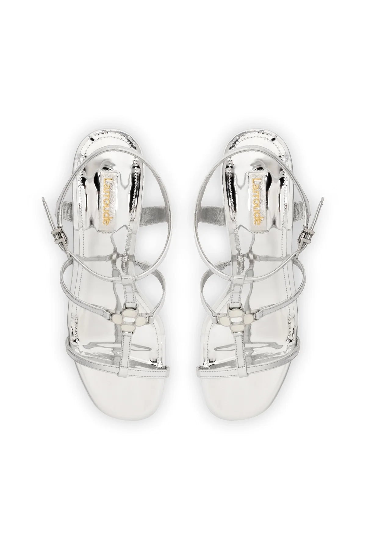 Larroude Hana Block In Silver Specchio