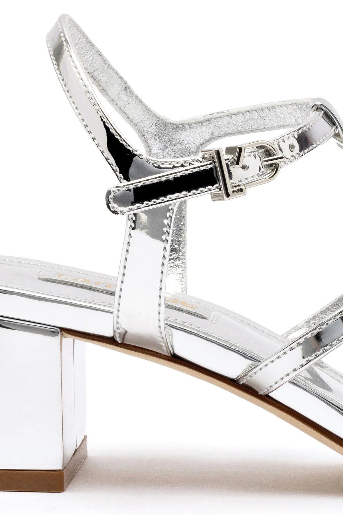 Larroude Hana Block In Silver Specchio