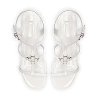 Larroude Hana Block In White Patent Leather