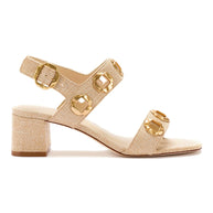 Larroude Milan Sandal In Beige Raffia