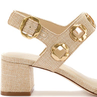 Larroude Milan Sandal In Beige Raffia