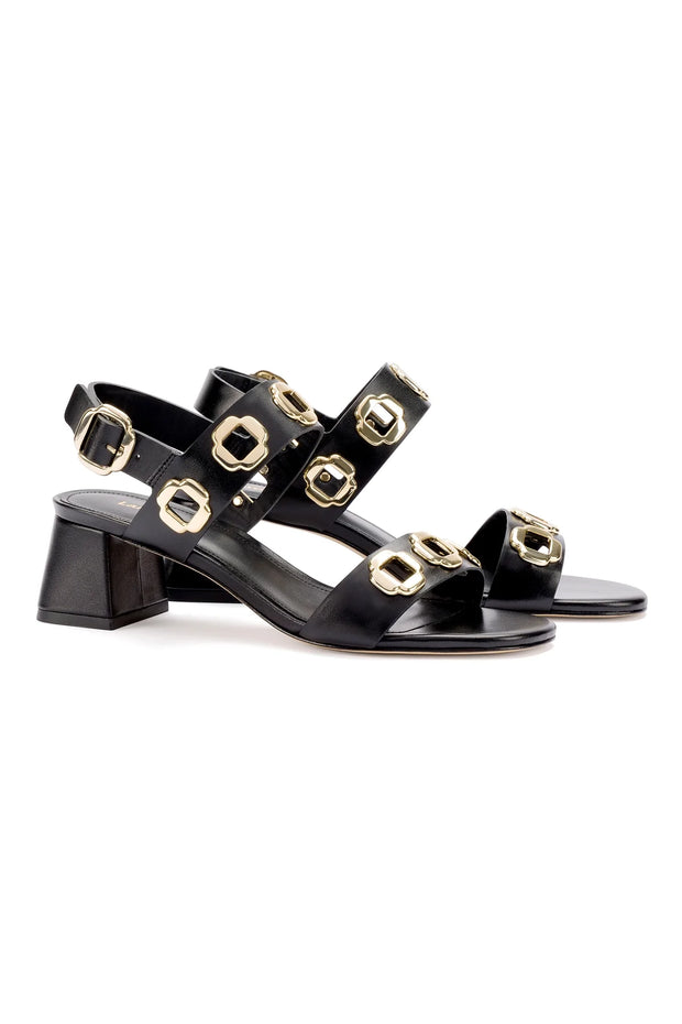 Larroude Milan Sandal In Black Leather