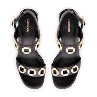 Larroude Milan Sandal In Black Leather