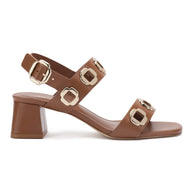 Larroude Milan Sandal In Caramel Leather