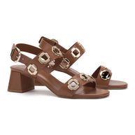 Larroude Milan Sandal In Caramel Leather