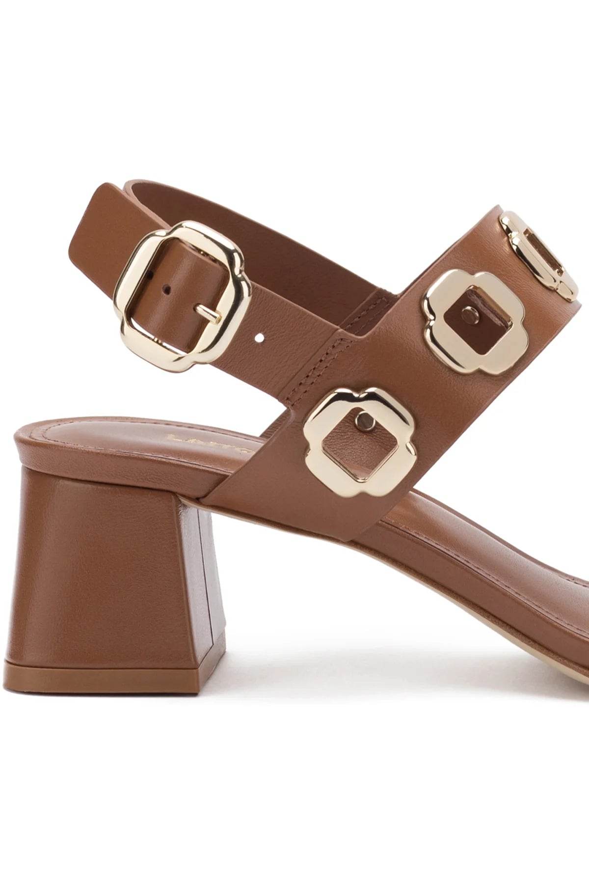 Larroude Milan Sandal In Caramel Leather