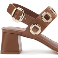 Larroude Milan Sandal In Caramel Leather