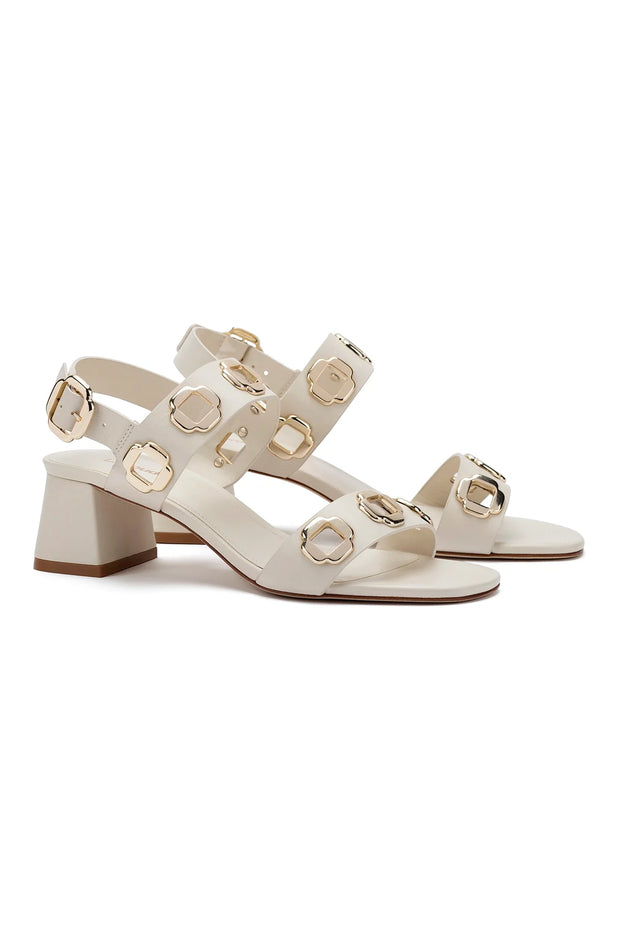 Larroude Milan Sandal In Ivory Leather