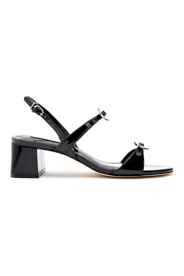 Larroude Tinx Block In Black Patent Leather