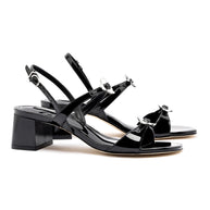 Larroude Tinx Block In Black Patent Leather