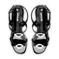 Larroude Tinx Block In Black Patent Leather