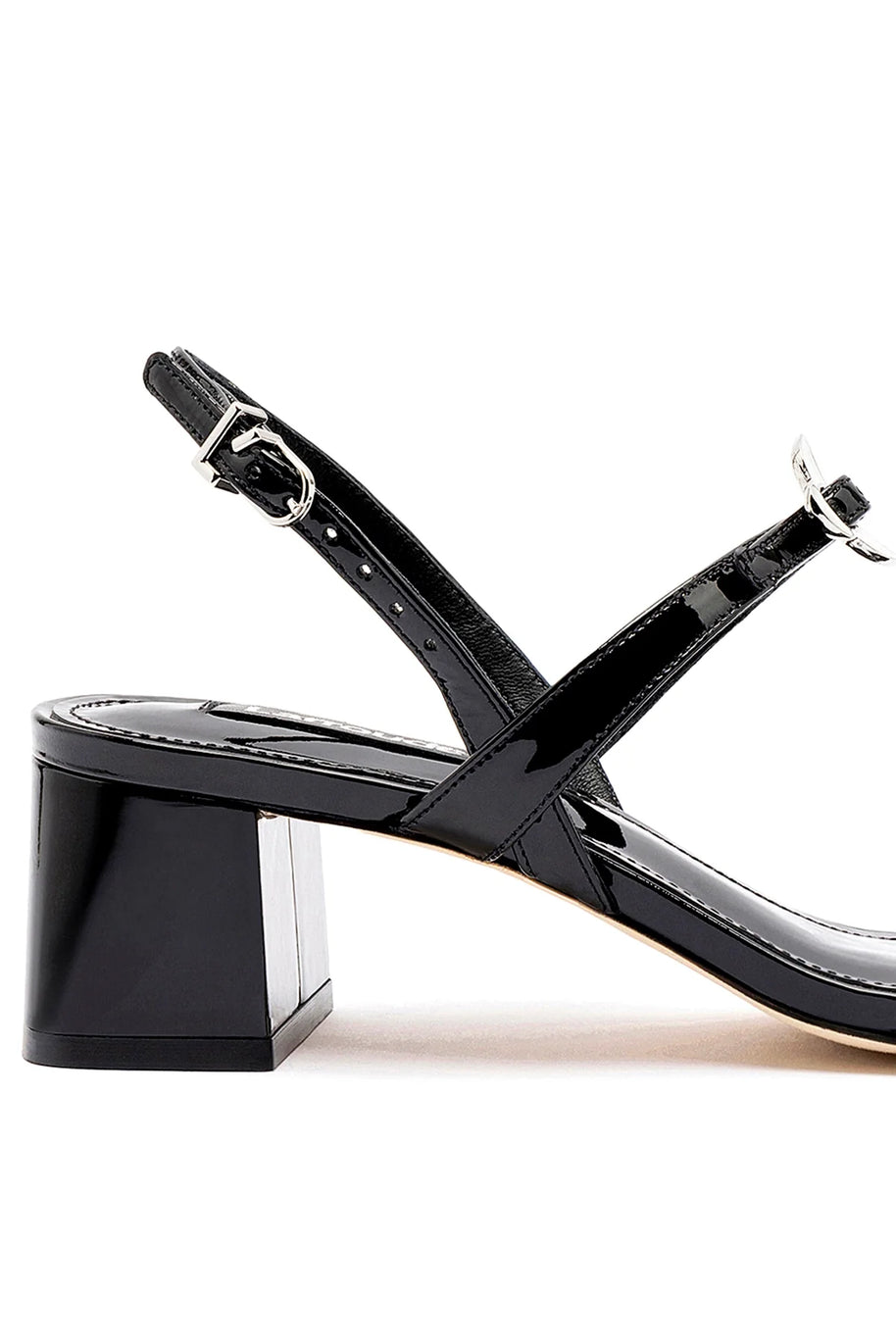 Larroude Tinx Block In Black Patent Leather