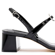 Larroude Tinx Block In Black Patent Leather