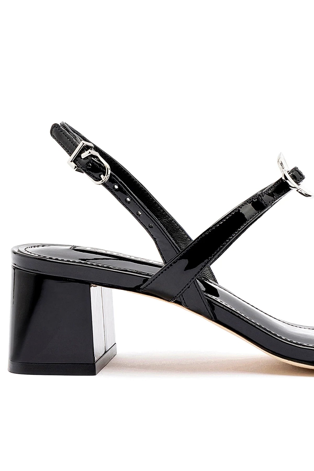 Larroude Tinx Block In Black Patent Leather