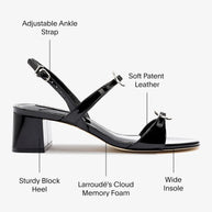 Larroude Tinx Block In Black Patent Leather